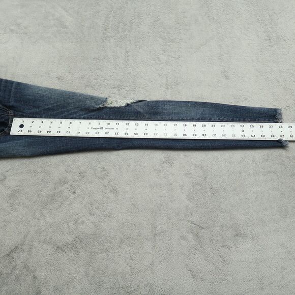 Harper Jeans Women's Size 27 Blue Low-Rise Skinny Denim 28" Inseam Distressed - Picture 15 of 15
